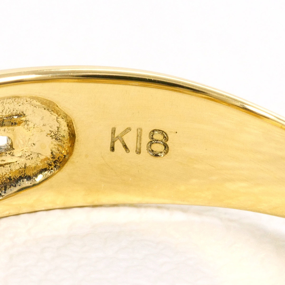 18K (18-karat) Yellow Gold Ring with Diamond (carat weight not stamped), Tota... - Picture 4 of 6